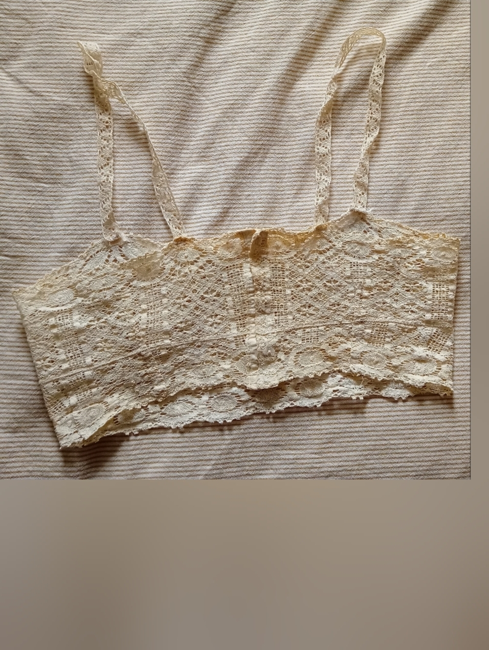 Antique 1930s Lace / Crochet Bralette Camisole Crop top Vintage - Picture 5 of 11